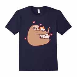 Sloth love Cat T-shirt-Father's Day - L