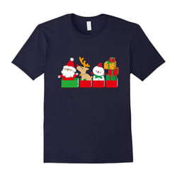 Cute Santa Father's Dayaus Reindeer Snowman Gifts Train T-Shirt Print-Father's Day - L