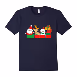 Cute Santa Father's Dayaus Reindeer Snowman Gifts Train T-Shirt Print-Father's Day - XXL