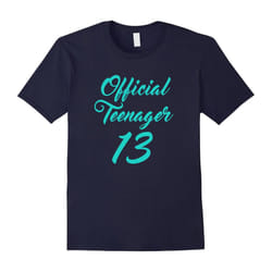 OFFICIAL TEENAGER 13 Teal Princess Birthday Celebration Tee-Father's Day - XL
