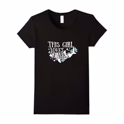 This Girl Loves Sharks T-Shirt Gift Tee for Fans of Sharks-Father's Day - XL