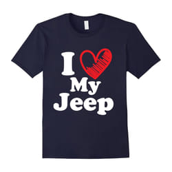 I Love My Jeep T-Shirt Love Heart Jeep Funny Gift Tee Shirt-Father's Day - M