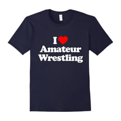I Love Heart Amateur Wrestling Funny T-Shirt-Father's Day - S