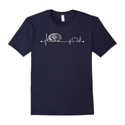 Hedgehog T-Shirt, i love Hedgehog heart beat-Father's Day - XXXL