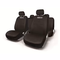 Seat cover; SPARCO; black Patterned Polyester Front and Rear