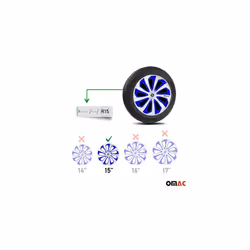 SP 1575SVBLC Set Sparco wheel covers Sicilia 15-inch silver/blue/carbon