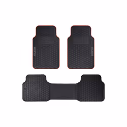 SPCF500RD Set of 3 Universal Floor Mats with Rear Bridge for Car Model F500, Color Black/Red