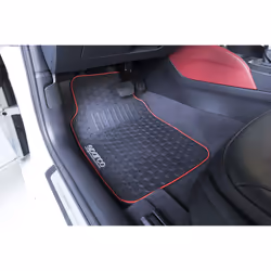 SPCF500RD Set of 3 Universal Floor Mats with Rear Bridge for Car Model F500, Color Black/Red