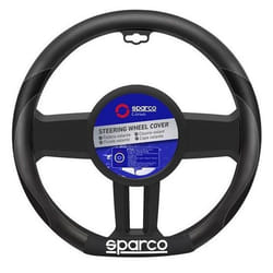 SPARCO SPS113 Steering wheel cover black/grey PVC CITROËN: C4 II Cactus, VOLKSWAGEN: Golf 7