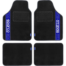 SPARCO SPF510BL Floor mat set Polyester Front and Rear 4 black 66 x 47 cm (front), 37 x 47 cm (rear)