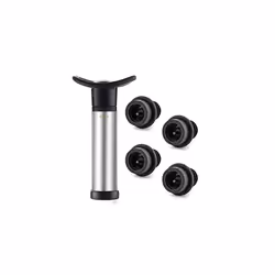 Wine Saver with 4 Vacuum Stoppers, Wine Stopper, Reusable Bottle Sealer Keeps Wine Fresh (Wine Pump+4 Stoppers)
