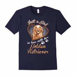 Just A Girl In Love With Her Golden Retriever Dog TShirt-Father's Day - XL