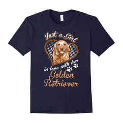 Just A Girl In Love With Her Golden Retriever Dog TShirt-Father's Day - XL