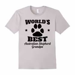 Men's World's Best Australian Shepherd Grandpa Dog Lover T-Shirt-Father's Day - S
