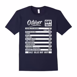 October Guy Facts T-shirt Born In October Birthday Gifts-Father's Day - XXL