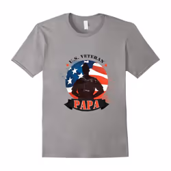 Veteran Papa T-Shirt-Father's Day - M