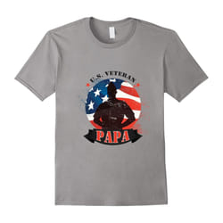 Veteran Papa T-Shirt-Father's Day - L