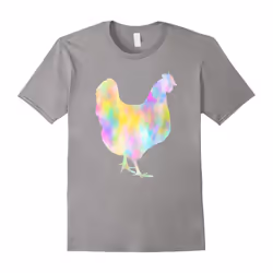 Chicken T-Shirt â Funky Watercolor Love Chickens Farm Tee-Father's Day - S