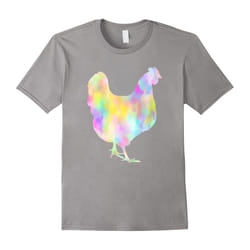 Chicken T-Shirt â Funky Watercolor Love Chickens Farm Tee-Father's Day - S