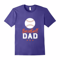 Cool Baseball Dad T-shirt for Father My Kid Play Sports-Father's Day - L