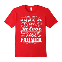 Farmer T-shirt , just a girl in love with a famer 2-Father's Day - XXXL