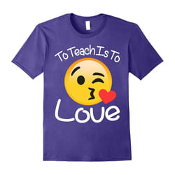 Teacher emoji Shirt Valentine Day To Teach Is To Love School-Father's Day - L
