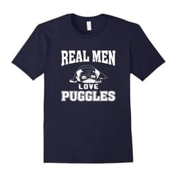 Real Men Love Puggles Funny Dog T-Shirt-Father's Day - XXXL