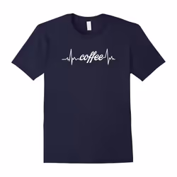 Coffee Heart Beat T Shirt Coffee Lovers T Shirt-Father's Day - M