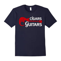 Best T-Shirt For Cigar And Guitar Lover. Birthday Gift Ideas-Father's Day - XXXL