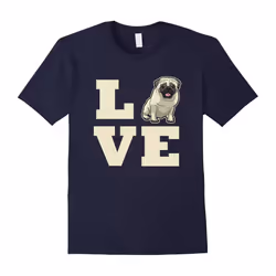 I Love my Pug T-Shirt, Pug Lovers T-Shirt-Father's Day - L