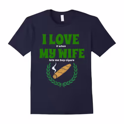 Mens I Love My Wife Cigar T-Shirt-Father's Day - L