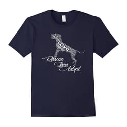 Rescue Love Adopt Pitbull Dogs T-Shirt Pit Bull Dogs Animal-Father's Day - XL