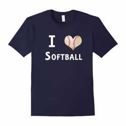 I Love Softball T-Shirt Heart Ball Tee Shirt-Father's Day - L