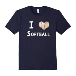 I Love Softball T-Shirt Heart Ball Tee Shirt-Father's Day - XXXL