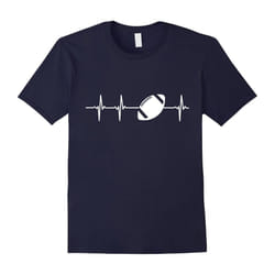 Football In A Heartbeat Football Lovers T-Shirt-Father's Day - L