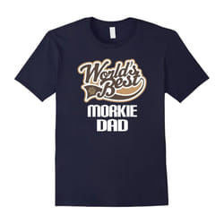 Men's Morkie Dog Dad T-shirt Fathers Day Pets Mens Gift Tee-Father's Day - L