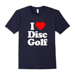 I Love Heart Disc Golf Funny T-Shirt-Father's Day - L