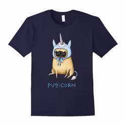 Pugicorn T-Shirt, Pug Lovers Tee-Father's Day - XXXL