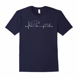 Polar-Bear T-Shirt, i love Polar-Bear heart beat-Father's Day - XXXL