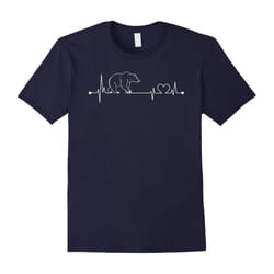 Polar-Bear T-Shirt, i love Polar-Bear heart beat-Father's Day - XXXL