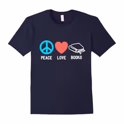 Peace Love Books Shirt â Vintage Book Shirts-Father's Day - L