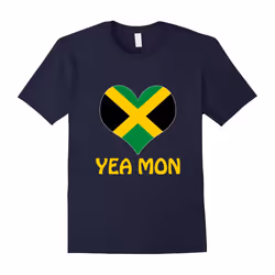 PROUD JAMAICAN HEART FLAG T-SHIRT Yea Mon I Love Jamaica-Father's Day - XXL