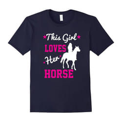 This Girl Loves Her Horse T-Shirt Horse Lover T-Shirt-Father's Day - S