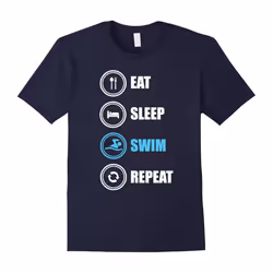 Eat-Sleep-Swim-Repeat',Swimming-Lovers,Gift,T-Shirt-Father's Day - S
