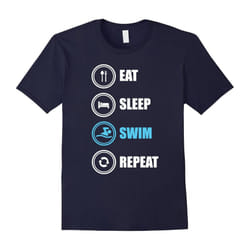 Eat-Sleep-Swim-Repeat',Swimming-Lovers,Gift,T-Shirt-Father's Day - S