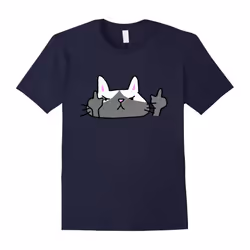 Angry Cat T-Shirt Kitty Kitten Cats Lover Cat Shirt-Father's Day - XL