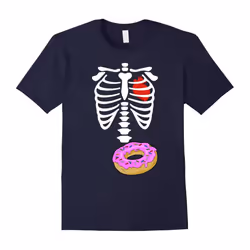 Skeleton Donut X-Ray I Heart (Love) Donut T-Shirt-Father's Day - M