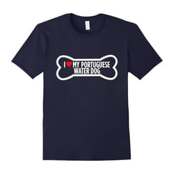 I Heart Love My Portuguese Water Dog Cute Bone T-Shirt-Father's Day - XL