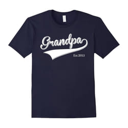Men's Grandpa Est 2015 Father's Day T-Shirt New Grandpa dad Shirts-Father's Day - L