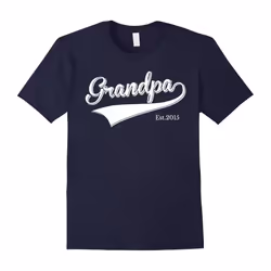 Men's Grandpa Est 2015 Father's Day T-Shirt New Grandpa dad Shirts-Father's Day - XXL